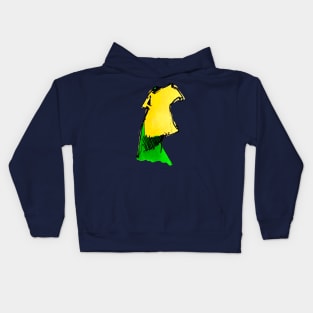 Yellow green yum dog Kids Hoodie